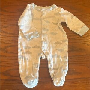 Baby Starters Blue and White Cloud Footie